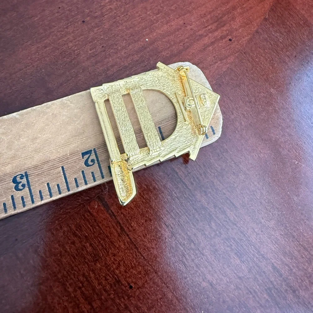 Vintage Stamped JJ Dog House Brooch